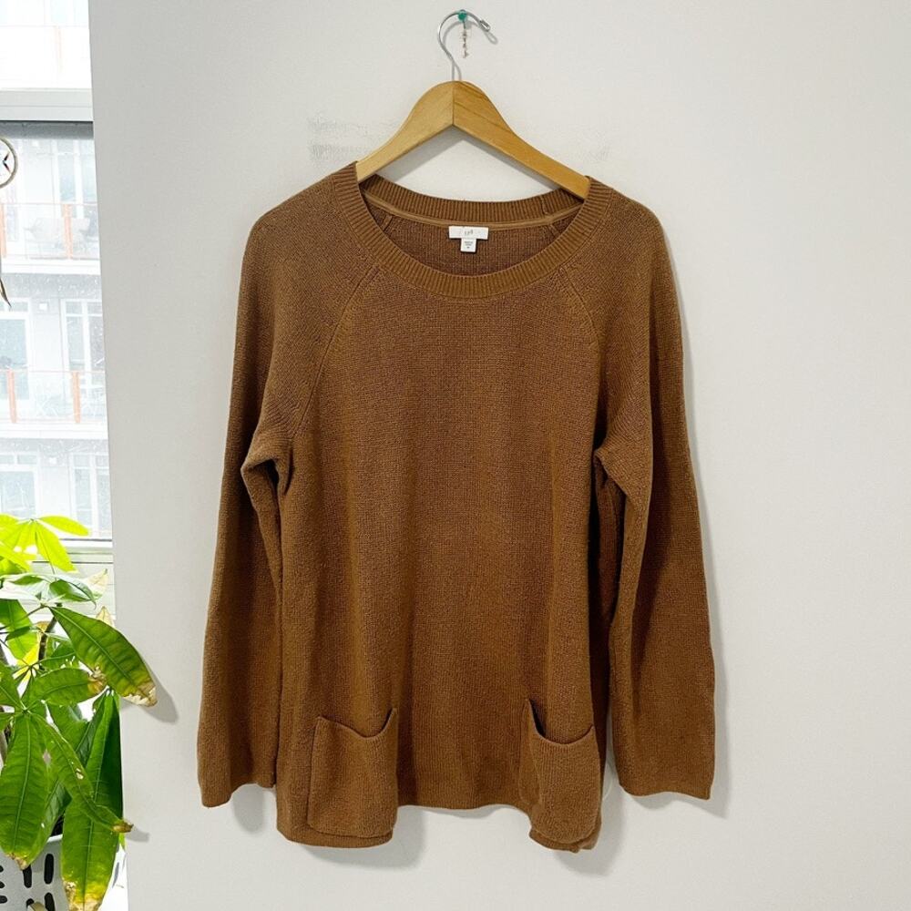 J. Jill Brown Knit Tunic Style Sweater Size Large